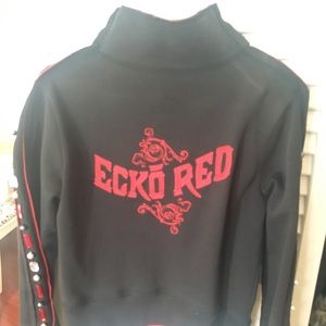 Ecko red sweatshirt.